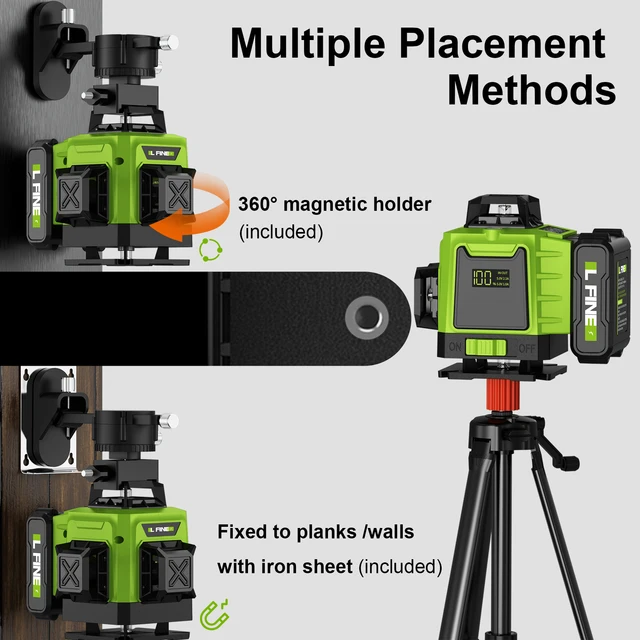 Lfine 4D 16 Lines 360°Self-leveling Laser Levels with Tripod and Suitcase Horizontal And Vertical Professional Laser Level Tool 5