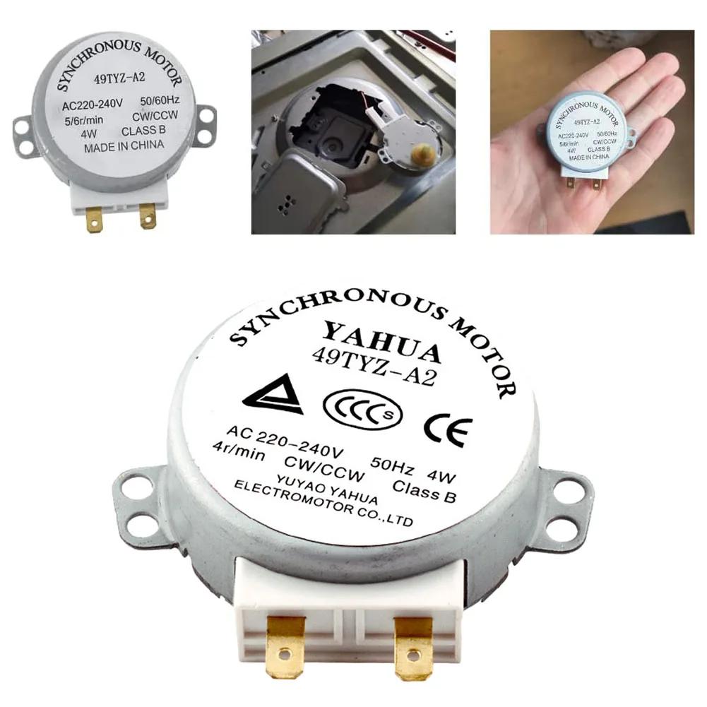 Microwave Oven Synchronous Motor Turntable Backup Motor Compatible With AC 220-240V Models 5-6 Rpm 4W 49TVZ-A2 50/60Hz