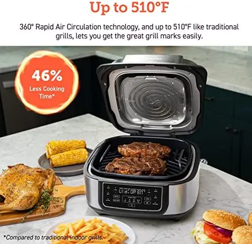 

Fryer Toaster Oven Combo, 10 Qt Family Size 14-in-1 Functions (1000+ APP Recipes), Dishwasher-Safe Accessories with Roast Tray a