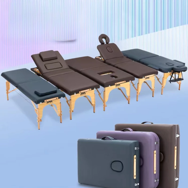 

Portable Wooden Massage Bed Tattoo Examination Speciality Comfort Massage Bed Physiotherapy Lit Pliant Salon Furniture WZ50MB
