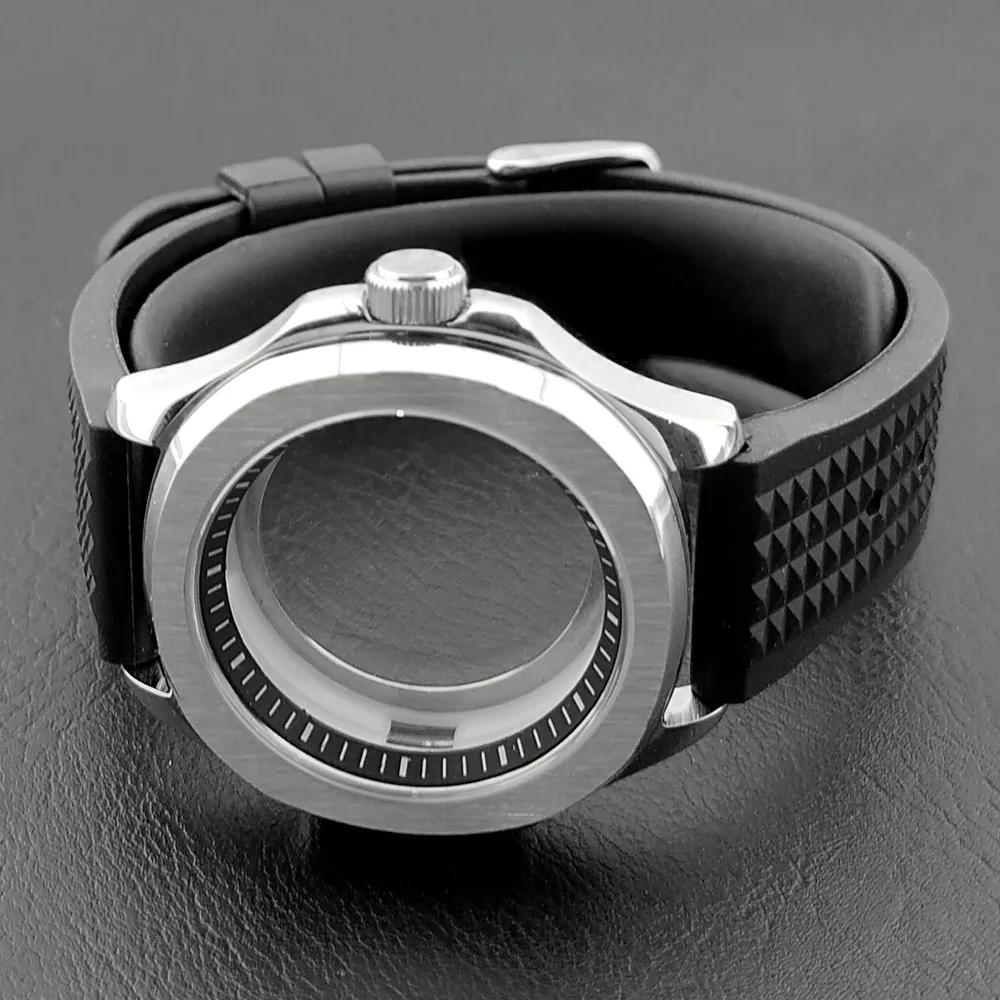 Elegant Men's Watch Case with Sapphire Glass, 39.5mm, 5-Bar Water Resistance, for 28.5mm Dial Accessories