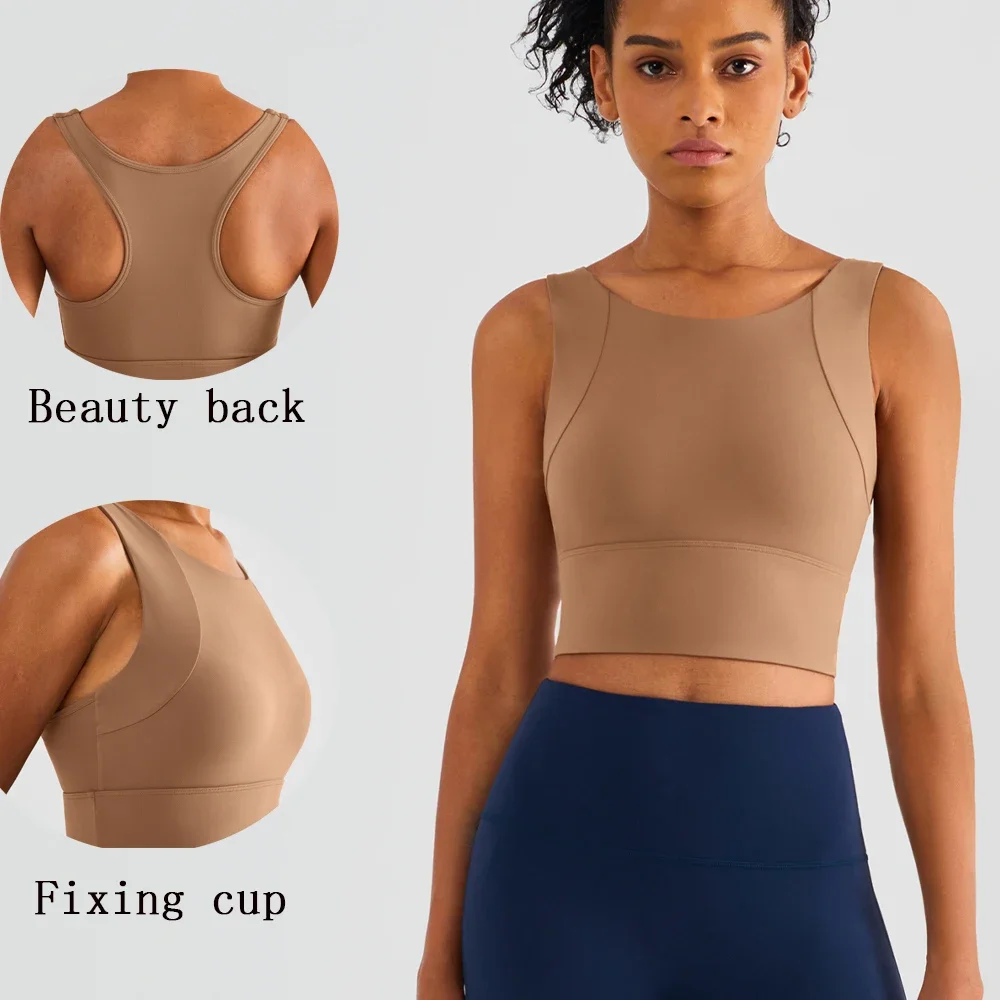 

Women Yoga Bra Fitness Top Fixing Brassiere Cup No Move Running Vest Push Up Gym Sport Bra Female Sportswear Bra Wireless