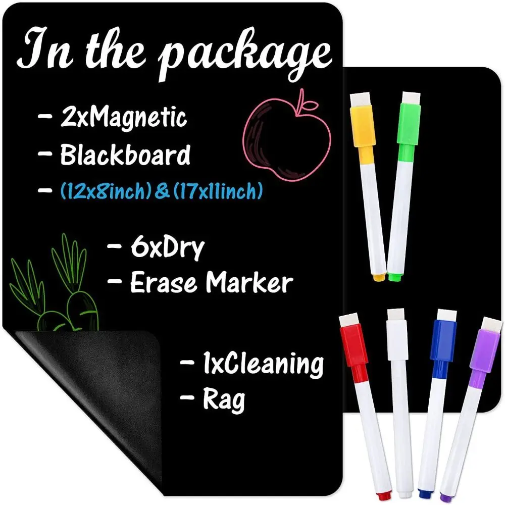 

PET Blackboard Stickers School Chalkboard Removable Magnetic Magnetic Drawing Board Black 30*21cm Children