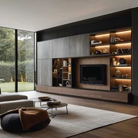 ตู้วางทีวีหรูหรา, เฟอร์นิเจอร์, ติดผนังแบบลอย, ตู้วางทีวีไม้, ชั้นวางทีวีสุดหรู, พื้นที่จัดเก็บ, ปรับแต่งได้ 5