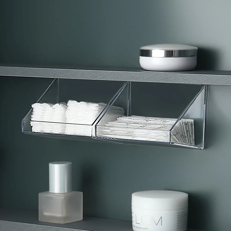 Beveled Organizer Bathroom Organizer Under Bulkhead Sticky Wall Mounted Organizer Space Saving Categorized Organizer Container 2