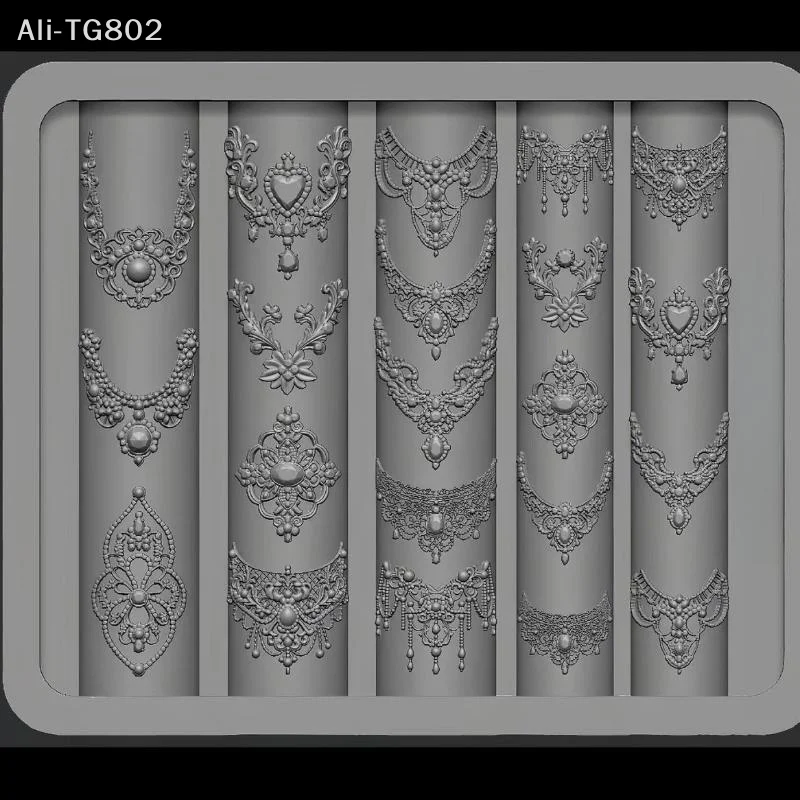 3D 실리콘 네일 아트 몰드 유럽 스타일 복고풍 패턴 레이스 디자인 장식 DIY 투명 매니큐어 템플릿
