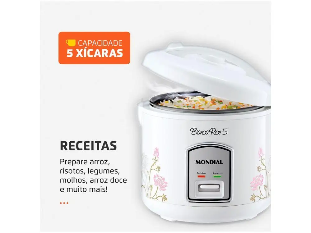 Panela de Arroz Elétrica Mondial Bianca Rice - 220V 3