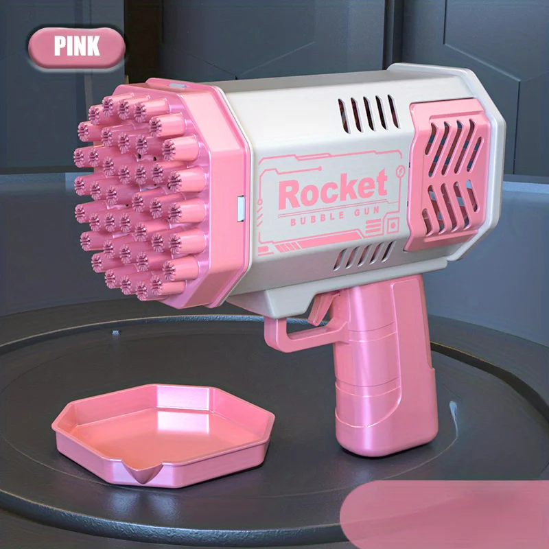 One Loaded Kids 40 Hole Rocket Launcher Handheld Portable Automatic Bubble Gun LED Light (Bubble Liquid & Batteries Excluded) 2