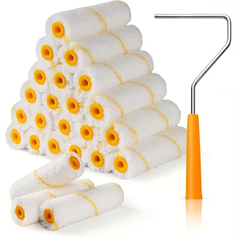 New rotary paint brush piece with dense latex bristles, rotary paint brush tools for painting home wall cabinets, doors, fences, and ceilings.