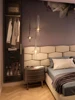 Smoke Ash Amber Glass Tube Pendant Light Dining Room Bedroom Bedside Kitchen Lamp LED Long Line Chandelier 2