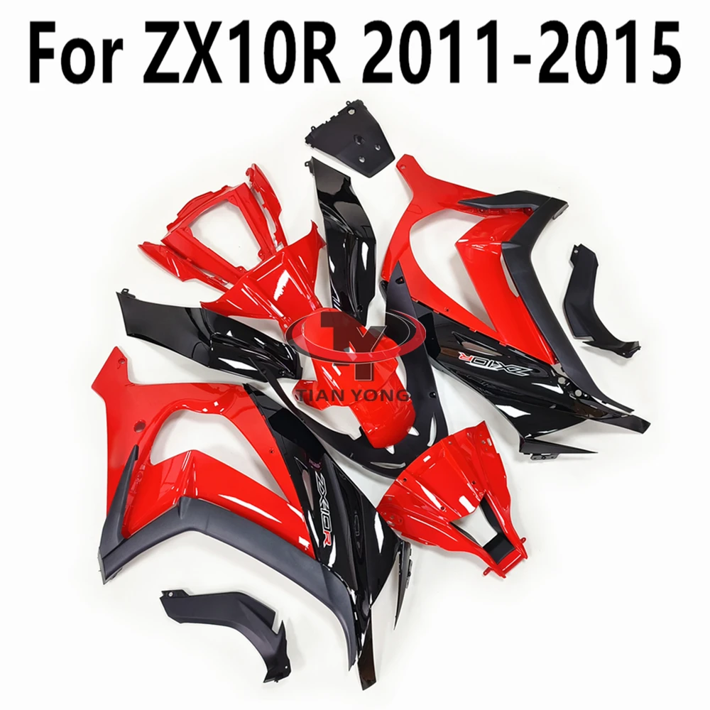 

Мотоциклетный полный комплект обтекателей для Kawasaki ZX10R Cowling Fit ZX10 R ZX 10R 2011 2012 2013 2014 2015 красно-черный глянцевый принт