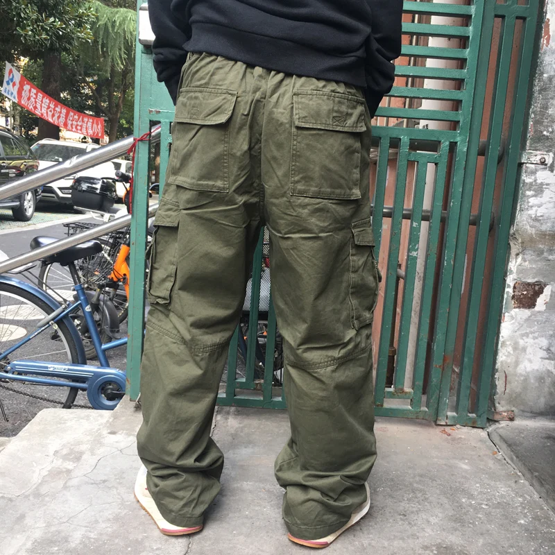 150kg Plus Size Fat Men's Work Cargo Pants Male Loose Multi-pocket Casual Straight Sports Trousers Outdoor Tactical Baggy Pants casual pants hiking pants