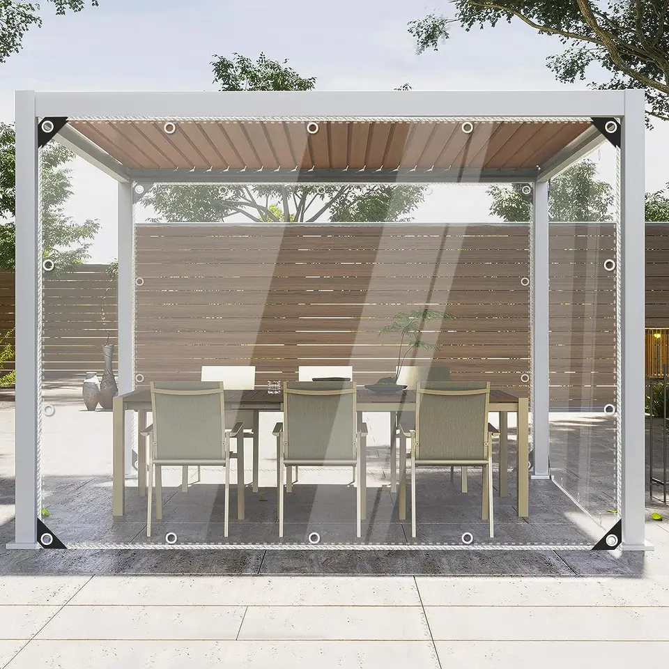 Transparent Waterproof PVC Tarpaulin Rain Cover