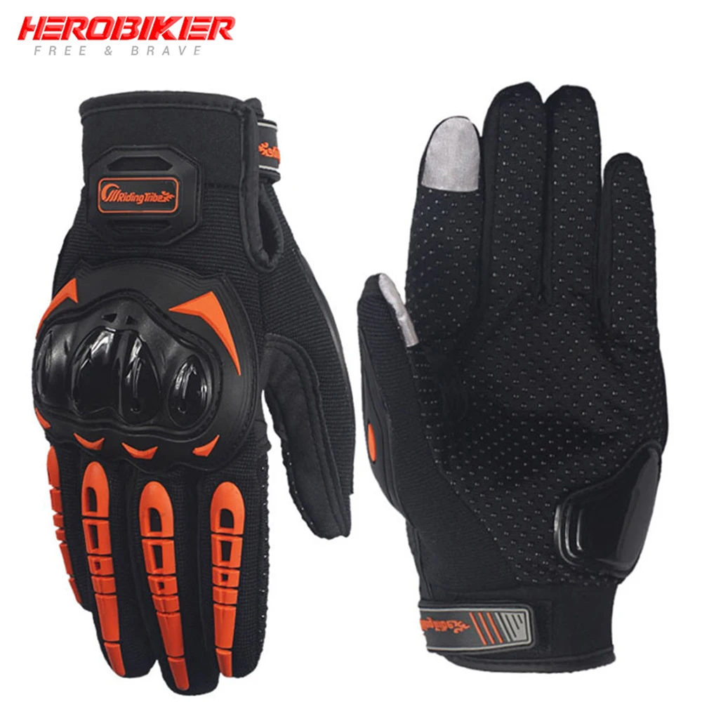 New Motorcycle Gloves Breathable Moto Full Finger Glove With Protection Riding Racing Accessories Moisture Wicking for 4 Seasons motorcycle glasses with foam Helmets & Protective Gear