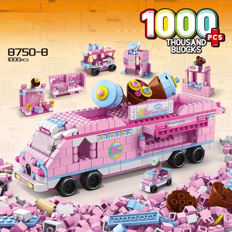 1000Pcs Building Blocks Toys IN Mini Bricks Car Model Street