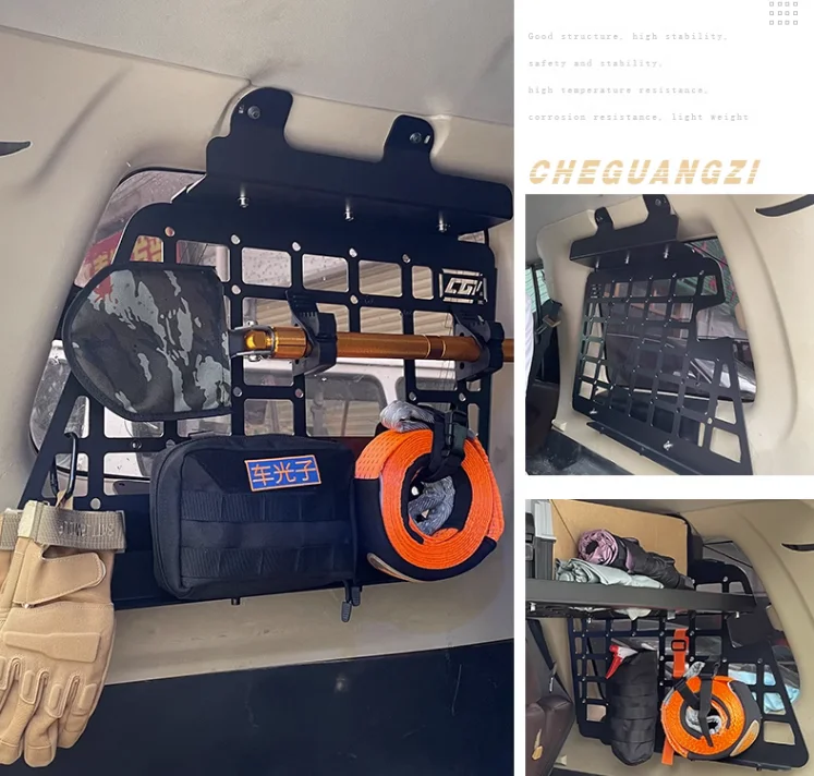 For Mitsubishi Pajero V73 V77 1999-2006 Car Rear Trunk Molle Storage Panel Organizer Car Accessories