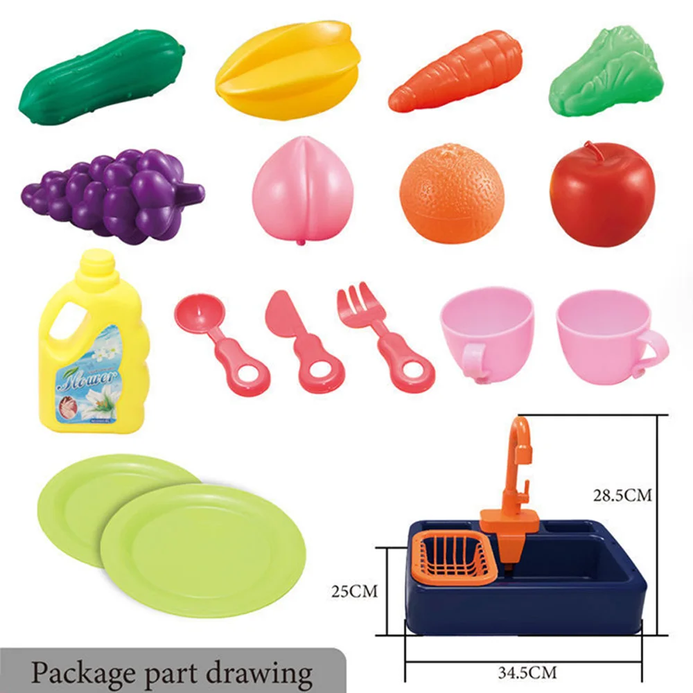 Kids Kitchen Toys Simulation Electric Dishwasher Pretend Play Mini Kitchen Food Educational Summer Toys Role Playing Girls