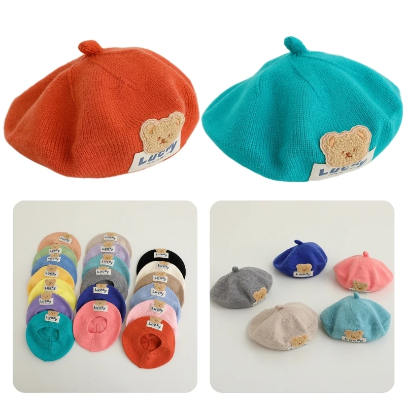 

Knitted Bear for Kids Adjustable Cap Soft & Breathable Children Cap Comfortable Perfect for Autumn Winter