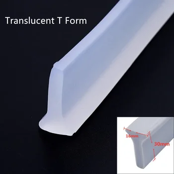 0.5-3M ซิลิโคนอาบน้ํา Barrier ห้องน้ํา Water Stopper Water Barrier แถบยึดแห้งและเปียกแยกแถบปิดผนึกประตู 11