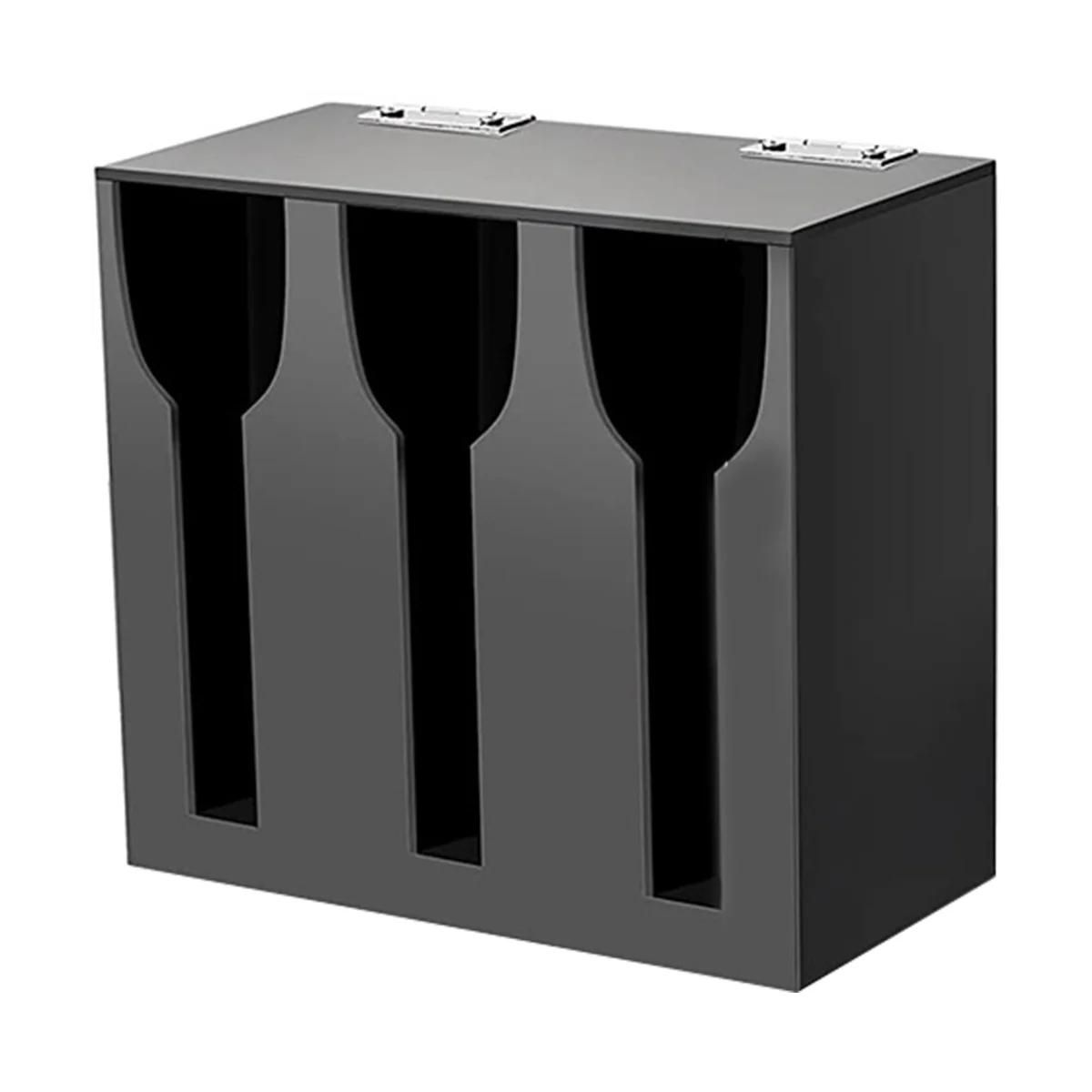 

Acrylic Utensil Dispenser Cutlery Organizer with 3 Compartment Black Silverware Holder Plastic Flatware