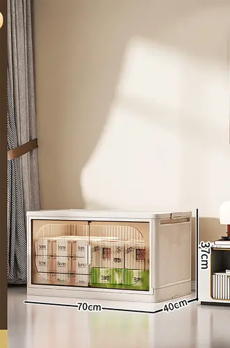 Large Capacity Organizer Cabinet Double Door Open Storage Box with Lid Wheels Stackable Foldable Snacks Sorting Wardrobe Bins - Image 24