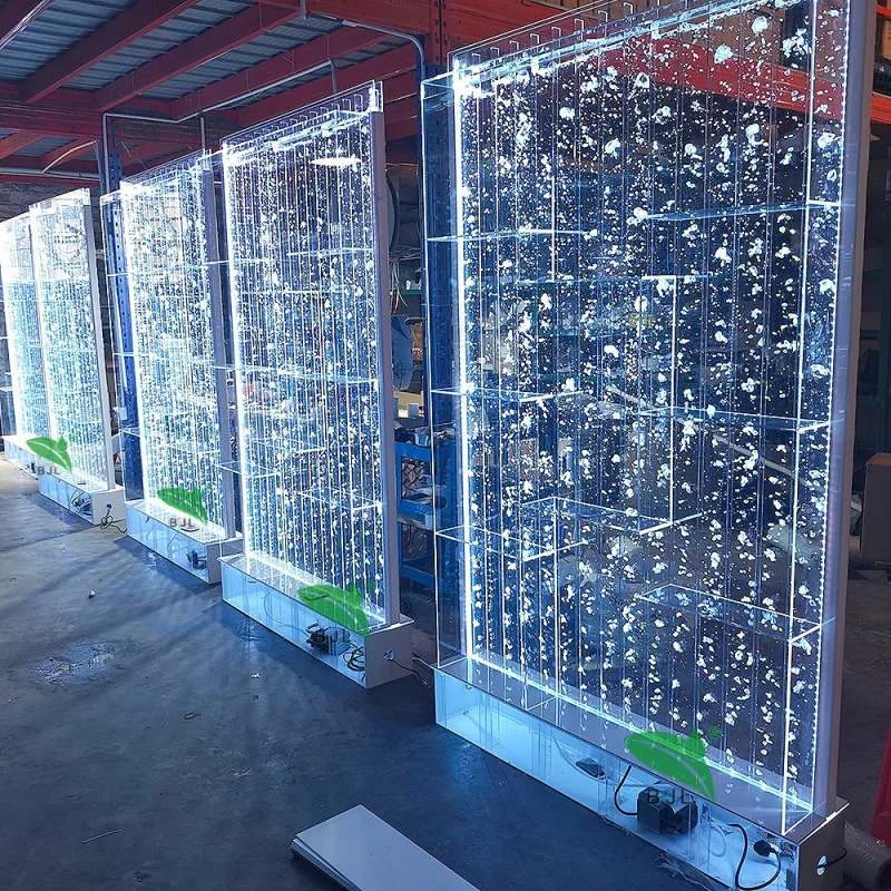 맞춤형 공장 현대식 홈 바 레스토랑 가구 발광 LED 아크릴 버블 월 패널 바 디스플레이 와인 캐비닛