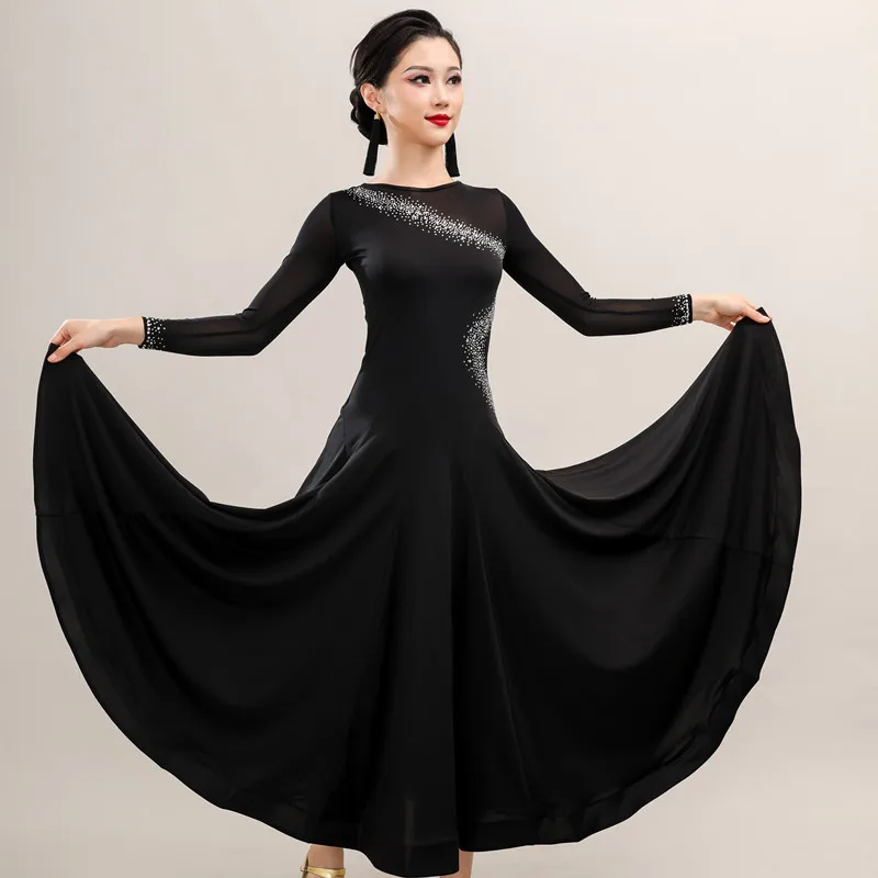 Woman ballroom dance competition dress ballroom waltz standard dress D088