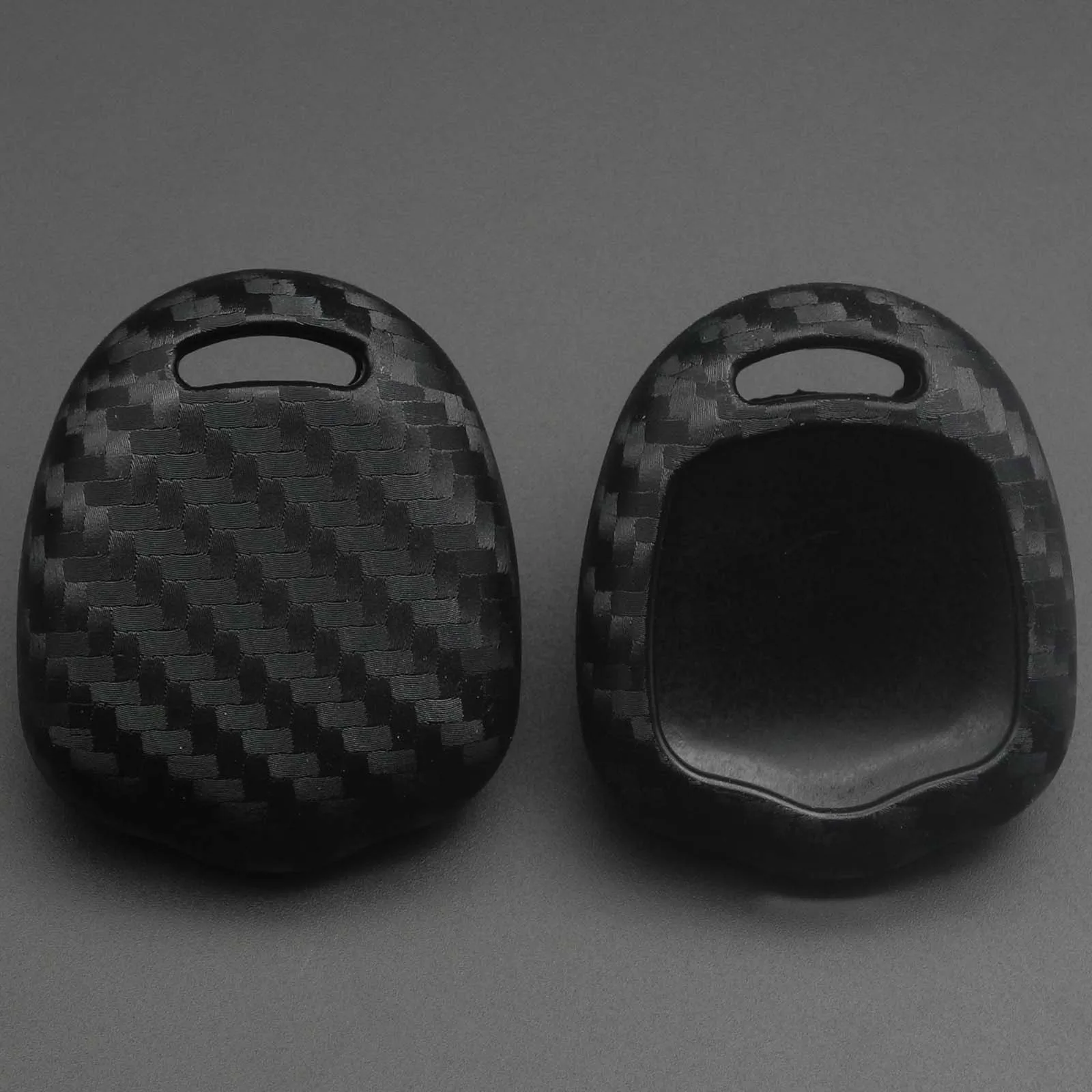 Carbon Fiber Silicone Car Key Case Fob Cover For Mitsubishi outlander ASX colt LANCER Grandis Pajero Sport Keychain