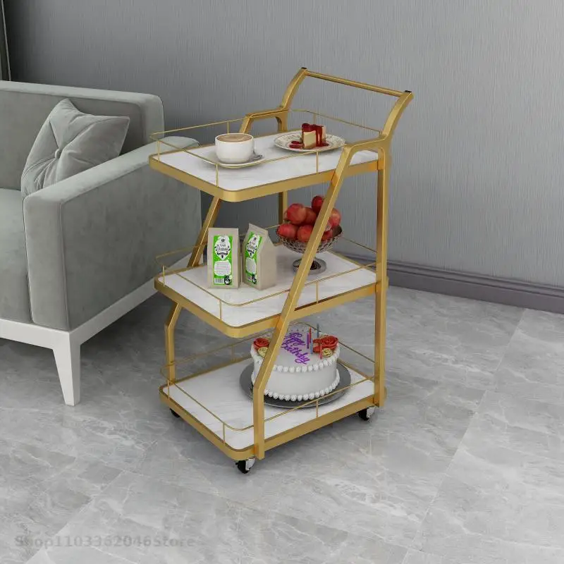 Drinks And Drinks Tea Trolley Restaurant 4s Shop Hotel Bar Ktv Mobile Trolley Shelf Dining Car
