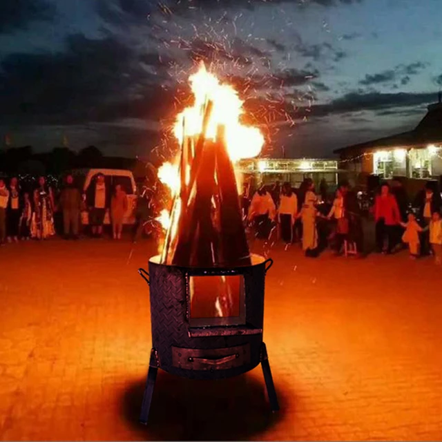 Északi Öntöttvas Chimeneák Kültéri Fűtés Háztartási Tűz Kemence Kreatív Téli Máglya Kemping Kályha - Image 4