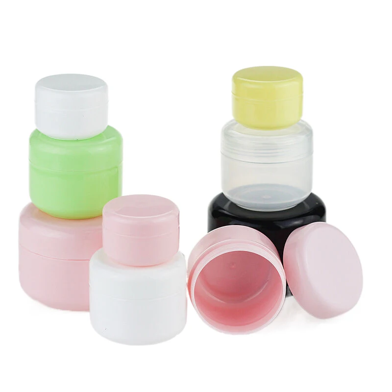 

100Pcs 10g 20g 30g 50g 100g Plastic Containers With Liners Travel Jars Bottle Pot Boxes For Face Cream Makeup Hair Care Cosmetic