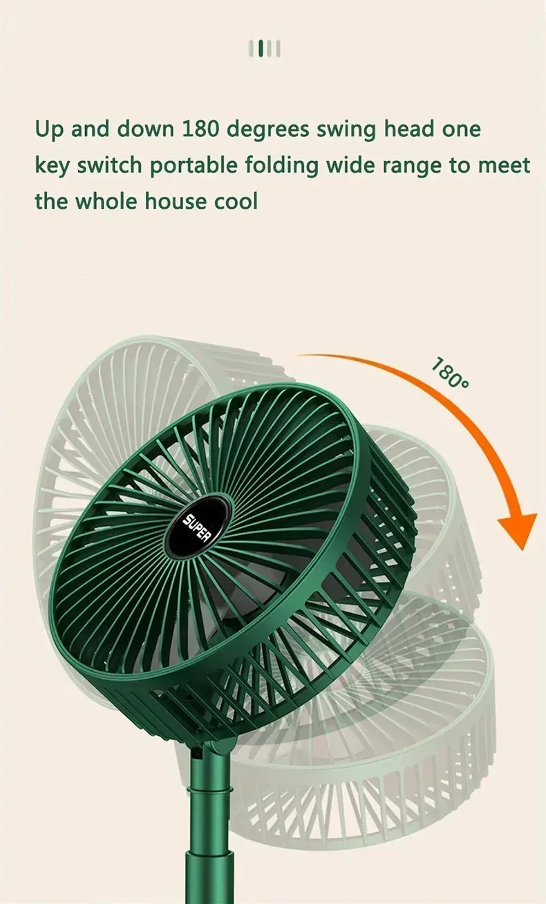 Description Picture 6 of itemPortable Mini Rechargeable High Wind Vertical Fan Floor Fan Student Dormitory Usb Cycle Charging