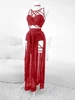 AltGoth Gothic Nightclub Sexy Skirt Set Women See Through Mesh Backless Crop Tops Emo Alt Punk High Waist Underpants Skirt 3pcs 6