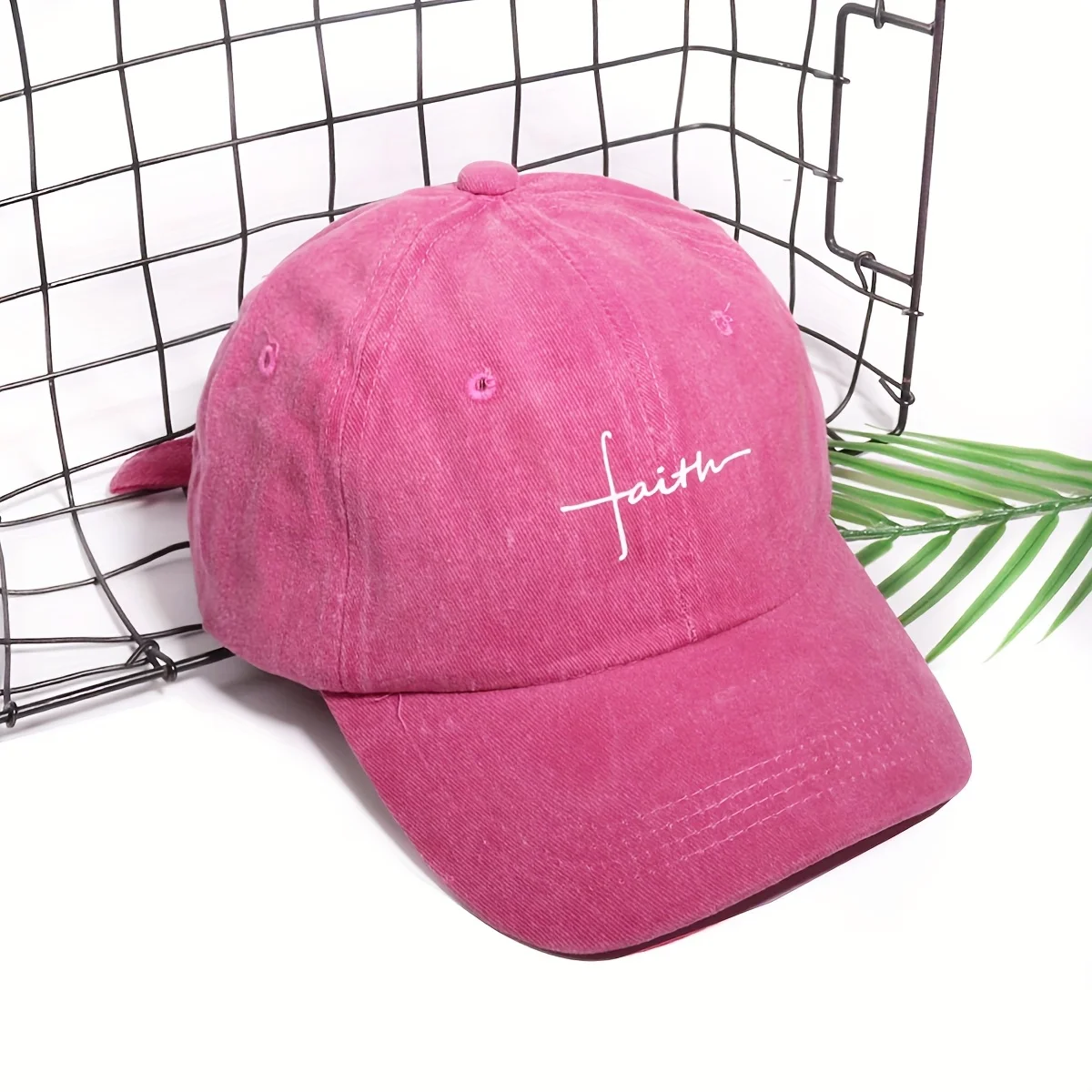 1pc Faith Printed Retro Street Style Distressed Men Women Baseball Cap for Women,summer Casual Outdoor Ideal Match Flat Caps