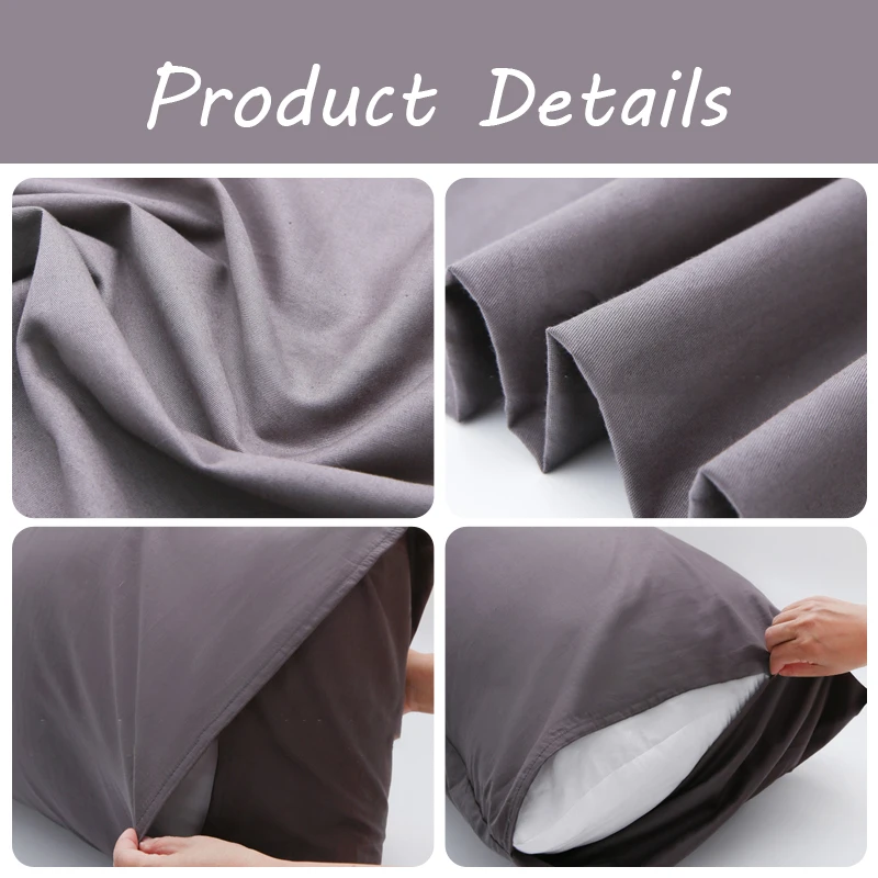 51*137Cm Rechteck Lange Körper Kissenbezug Weiche Baumwolle Paar Kissen Fall Einfarbig Lange Liebhaber Hochzeit Kissenbezüge wohnkultur – Detail 5