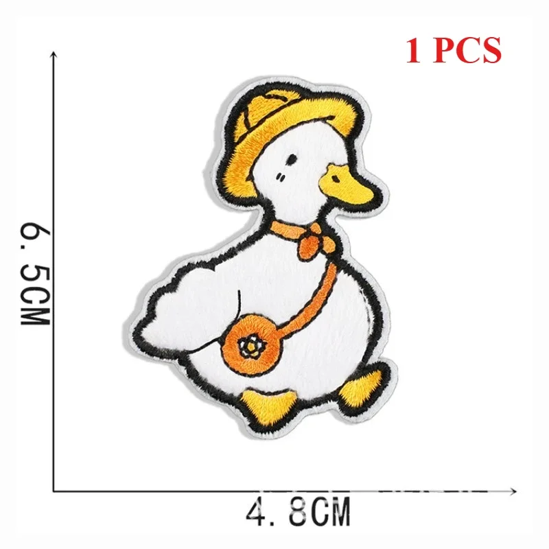 מדבקת בד רקמה בצורת ברווז חדשה עם דבק תיק רקמה מחשב פרק רקמה ברווז רך תמיכה ברקמה