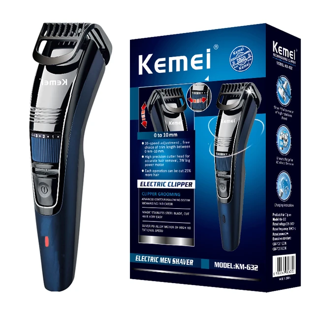 Kemei-cortadora de pelo ajustable para hombre, máquina de corte de pelo,  barba, bigote, rastrojo, recargable, 0,5-10mm - AliExpress