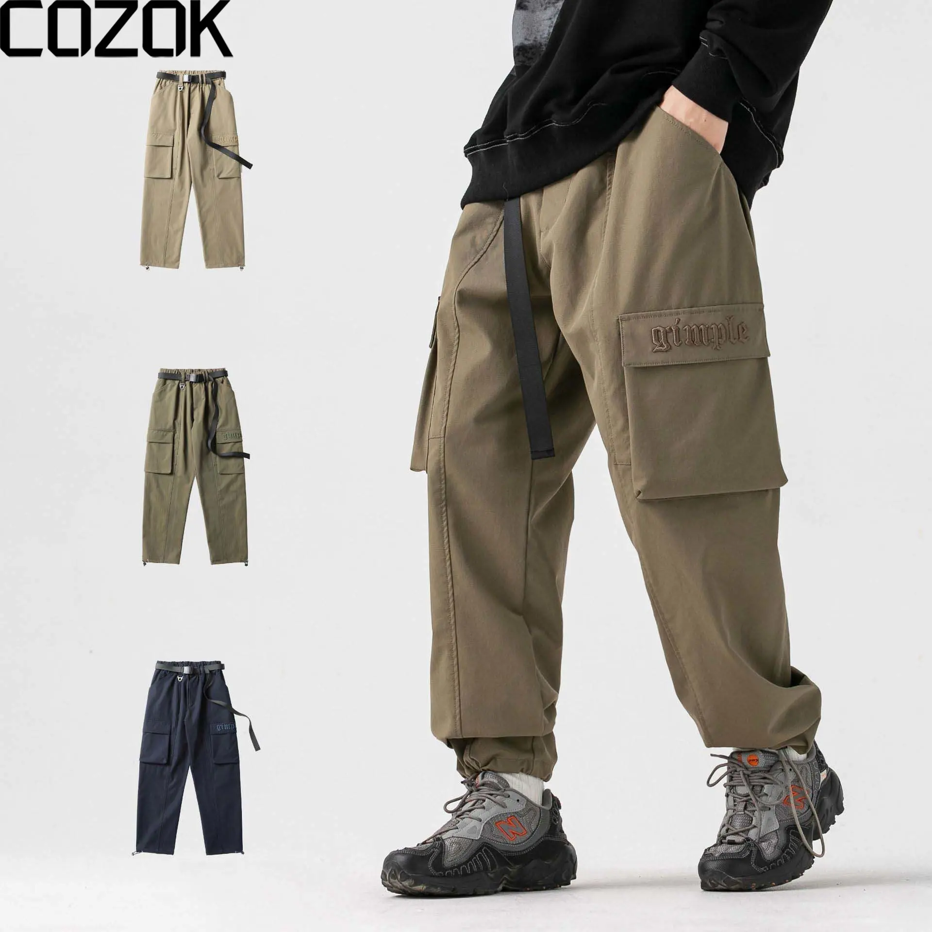 

Multi-Pocket Cargo Pants Mens Harajuku Vintage Embroidery Wide Leg Oversize Pants Skateboard Casual Trousers 2023 Streetwear
