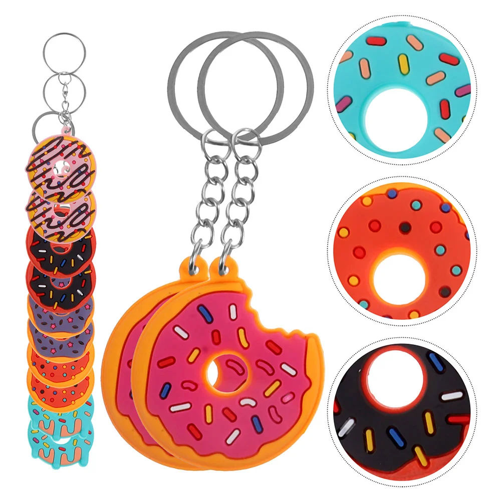 

Cartoon Keychain Pendant Doughnut Design Keyring Doughnut Shape Hanging Charm Keychains Backpack Pendants Party Favors