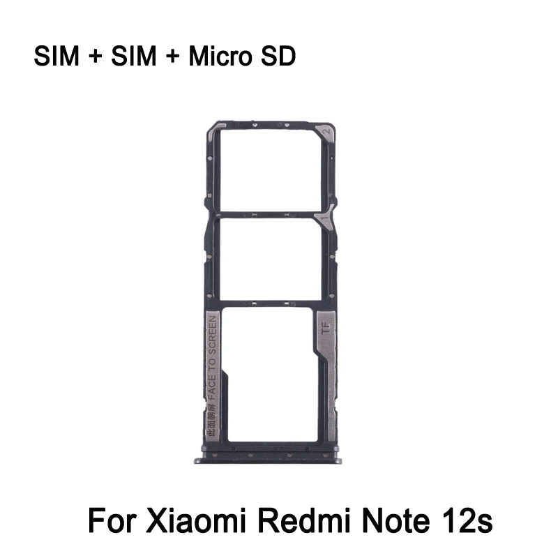 

Лоток для двух SIM-карт для Xiaomi Redmi Note 12s SIM1 + SIM2 + лоток для Micro SD-карт Запасная часть