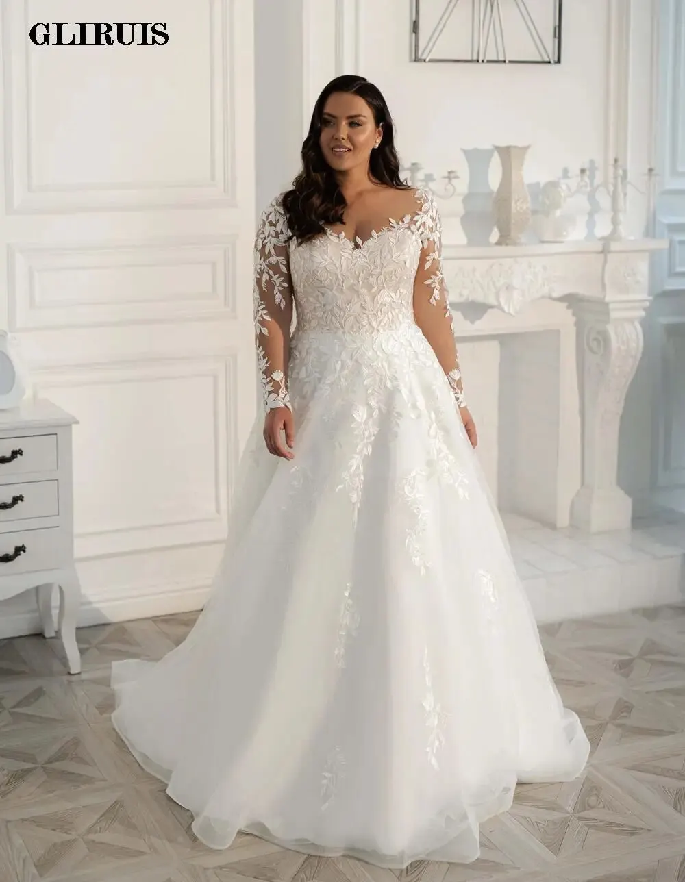 2022-new-plus-size-wedding-dresses-long-sleeves-sweep-train-v-neck-a-line-custom-made-lace-appliques-bridal-gowns-robe-de-mariee