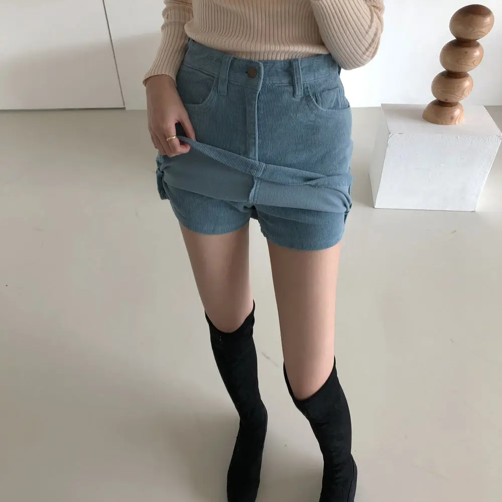 tutu skirt Faldas Mujer Moda 2022 Vintage Korean Fashion Clothing High Waist Corduroy A-line Blue Skirts Woman Skirts Skinny Mini Skirt red skirt