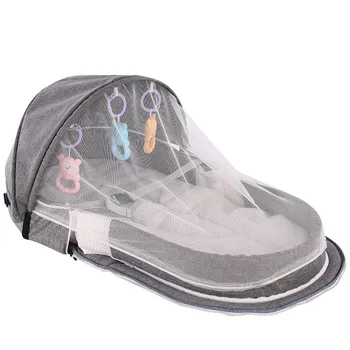 Lettino pieghevole culla portatile con rete e tenda da sole nido per bambini lettino portatile per lettino da campeggio culla per bambino