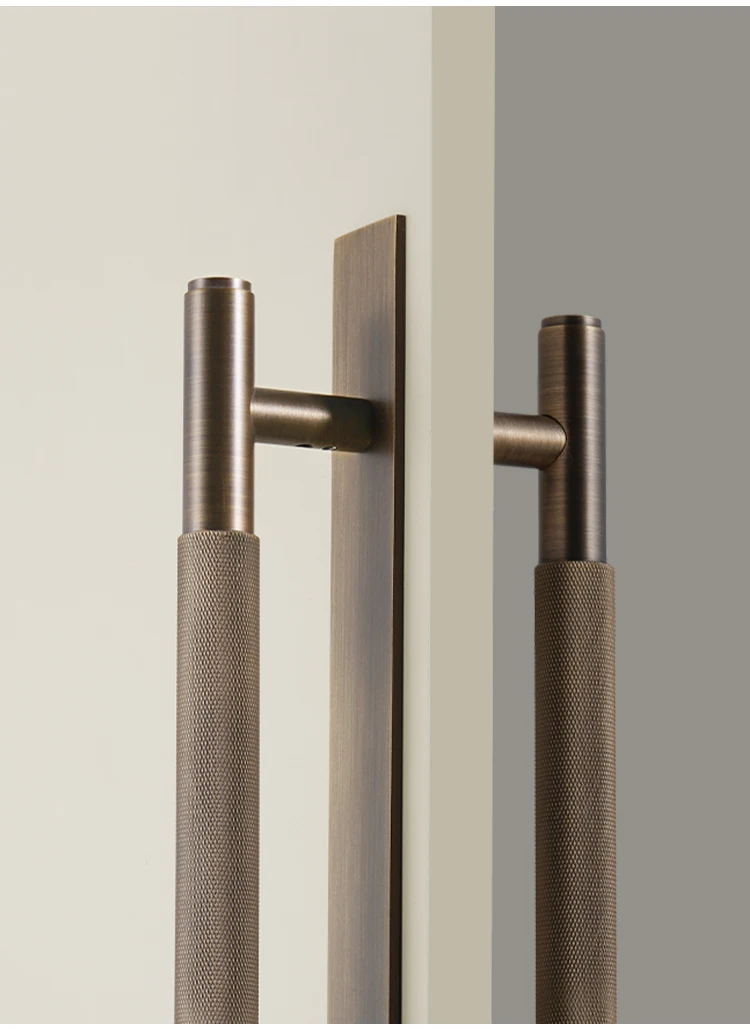 Dooroom Messing-Rändeltürgriffe, Doppeltür, Holztür, Duschraum, einseitig, doppelseitig, mattgold, schwarz, antikes Messinggriffe – Detail 6
