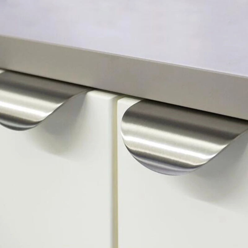 SS Cabinet Drawer Dresser Pulls Silver Furniture Knobs Stainless Kitchen Cupboard Wardrobe Door Pull Handles 1Pack