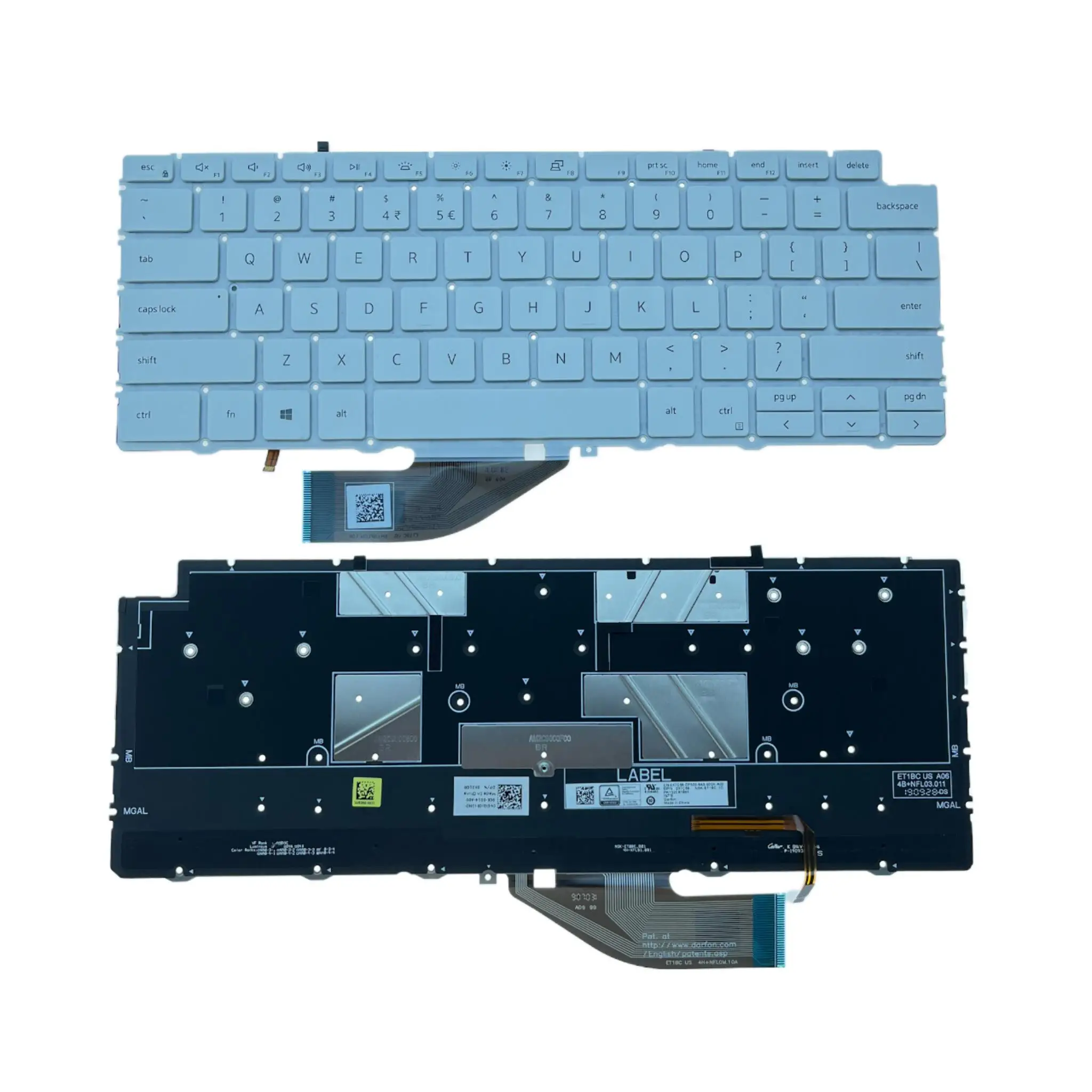 New Indian Tastiera Retroilluminata Tastiera Del Computer Portatile Degli Stati Uniti Per Dell Xps 13 7390 2 In 1 Notebook Pc Di Ricambio Nsk-Et1Bc 0X