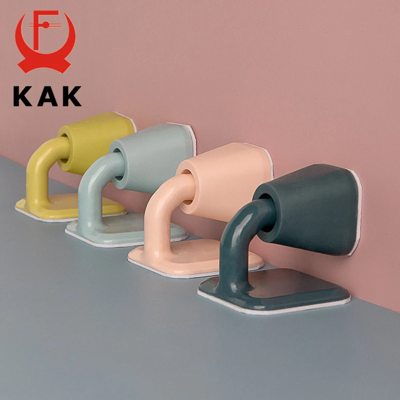 KAK Silicone Rubber Door Stopper Non-Punch Mute Wall Protector