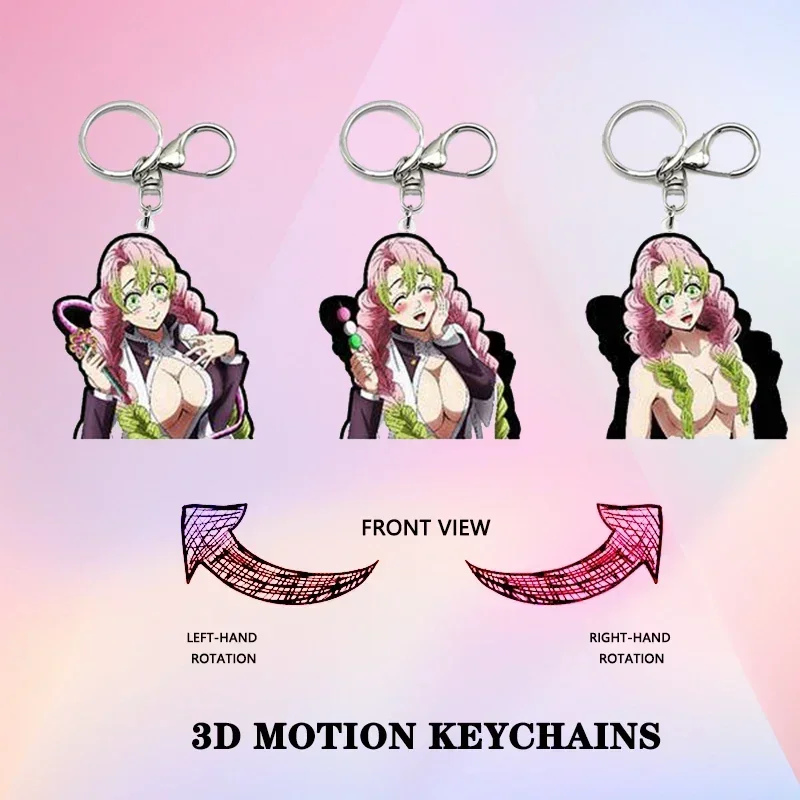 

Demon Slayer Kanroji Mitsuri Acrylic Motion Key Chains Car Keyring Bag Pendant Peripheral Gift Creative Ornaments