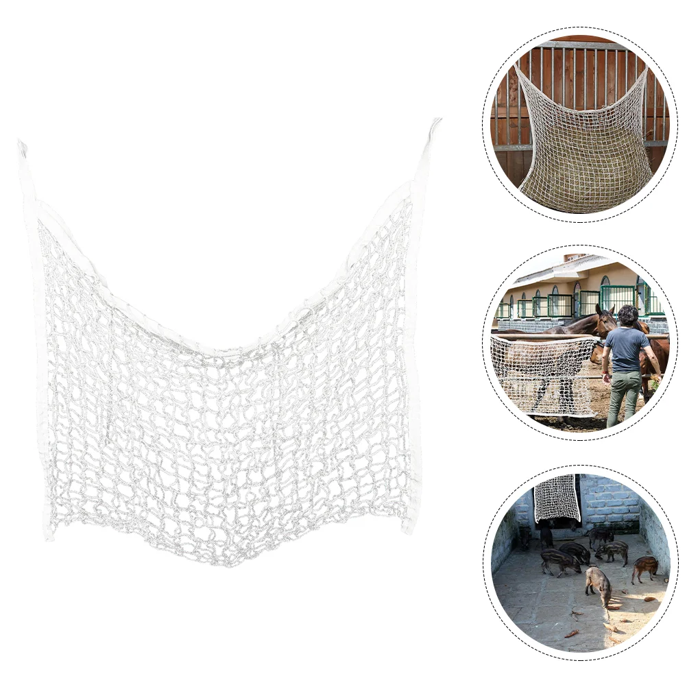 

Horse Feeding Bag Straw Bunny Supplies Pouch Hanging Storage Pockets Mesh Net