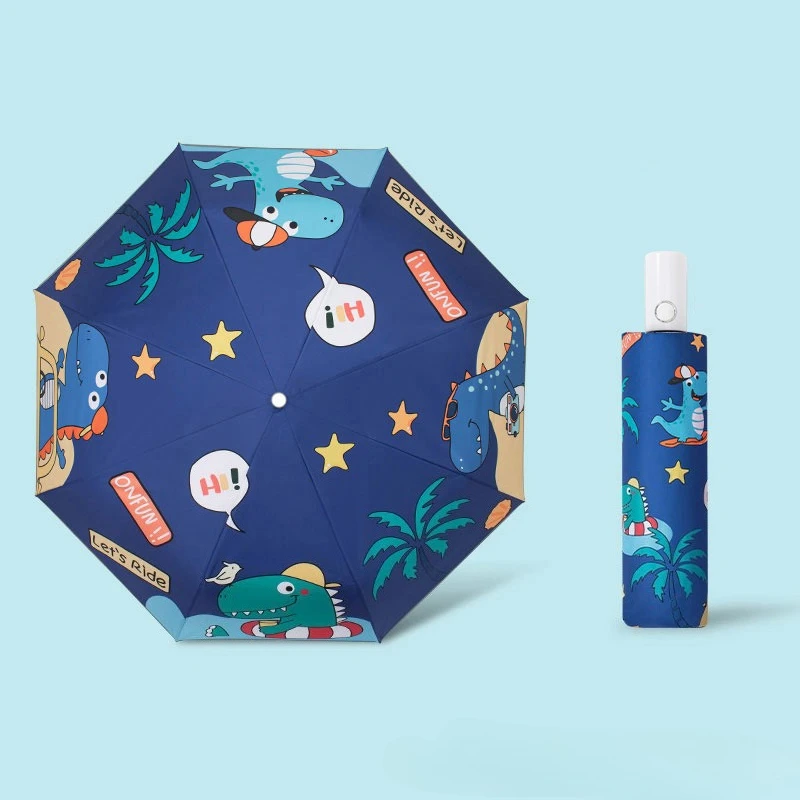 Waterproof Automatic Umbrella with Reflective Strip for Kids